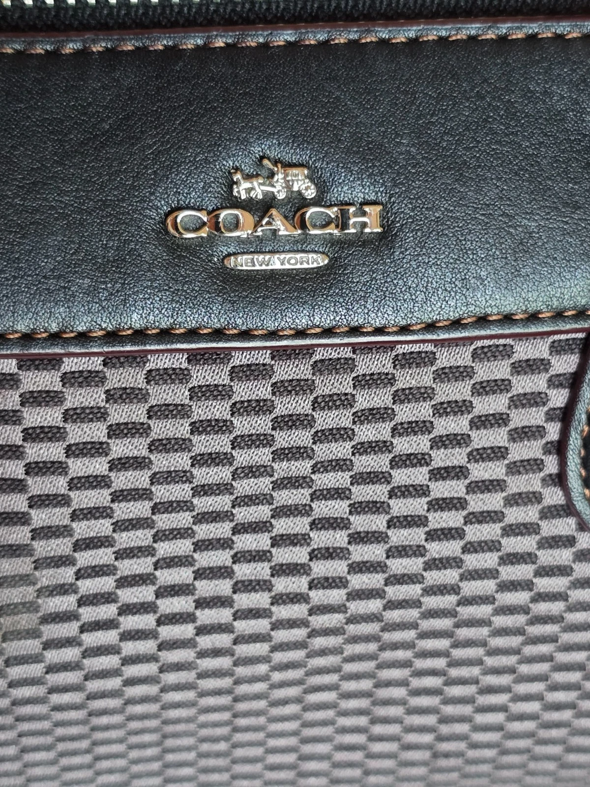Borsa a tracolla Coach Legacy Jacquard Mini Bennett in pelle borsa nera