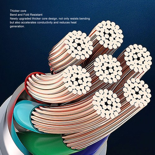 5 In 1 Flat Plug Power Strip 5FT USB A USB C 20W AC Round Multi Output Port NEW - Picture 9 of 12