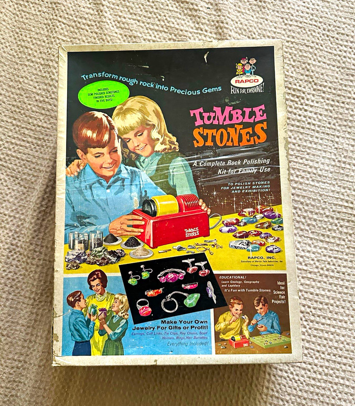 Rogers Tumble Stones Rock Polishing Kit w/ Tumbler Machine, Media & Instructions