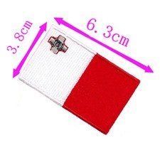Malta Country Flag Embroidery Patch 6.3cm Wide Iron On Sew On Backing/Hand Craft