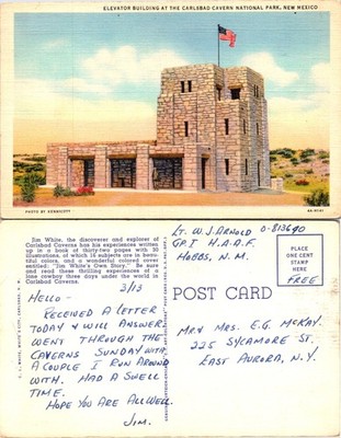 Elevator Building at the Carlsbad Cavern National Park NM Postcards used 54548