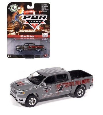 AUTO WORLD 1:64 2021 RAM 1500 LIMITED PICKUP ''PBR'' TEAM DIECAST MODEL AWSP202-5E