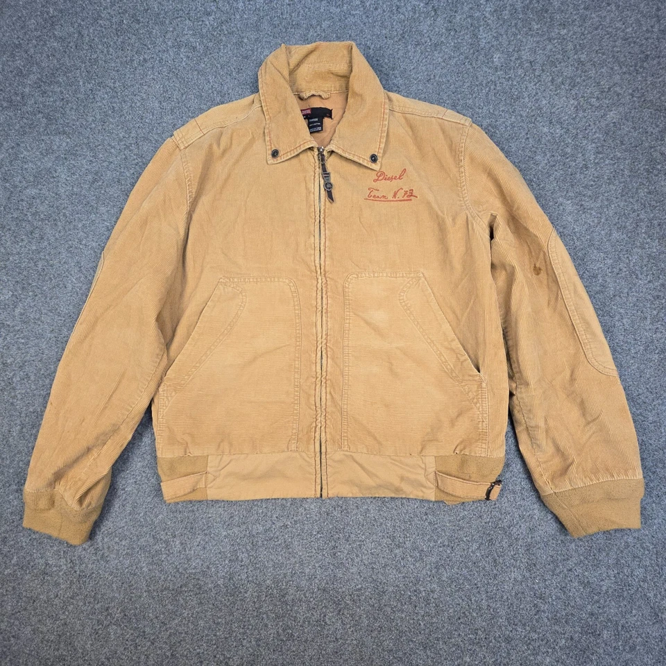 Diesel Jacket Mens LARGE brown Born to ride Roadhogs corduroy Long Sleeve Size L - Image 2 of 4