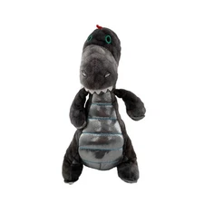 Hugfun Gray Red Plush Dinosaur Toy 12" Tall Polyester Fiber Red Spikes Metallic