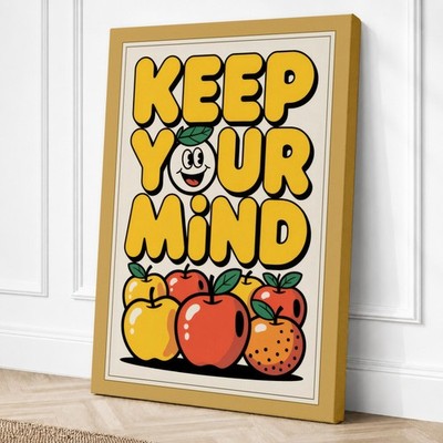 Keep Your Mind Vintage Leinwandbild Wandbild Wohndeko fertig zum Aufhängen