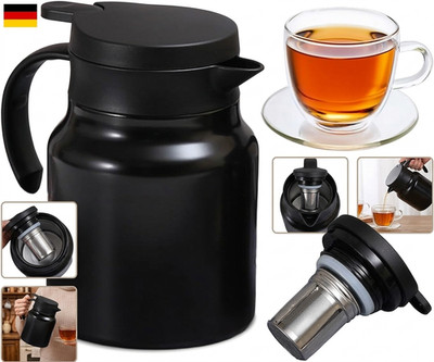 Thermoskanne 1,5l, Isolierkanne aus 316 Edelstahl mit Teesieb, für Tee, Milch un
