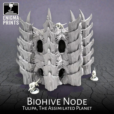 Biohive Node - 28mm 3D Printed Xenos Hive Sci-Fi Tabletop Wargaming Terrain
