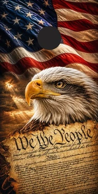 Premium Cornhole Vinyl Wrap- 3M Decal - Patriotic Bald Eagle American Flag USA - Image 1 of 4