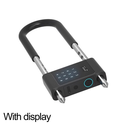 Sleek Black U Shaped Smart Lock Featuring Multiple Unlocking Techniques - Picture 12 of 12