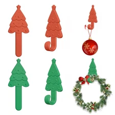 4-Pack Christmas Stockings Holder Hanger, Silicone-Wrapped Metal Design Garla...