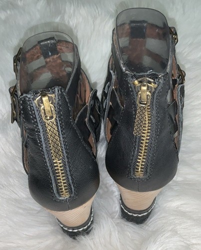 DONALD PLINER Wedge Platform Black Espadrilles Sandals Size 8.5 - Picture 4 of 9