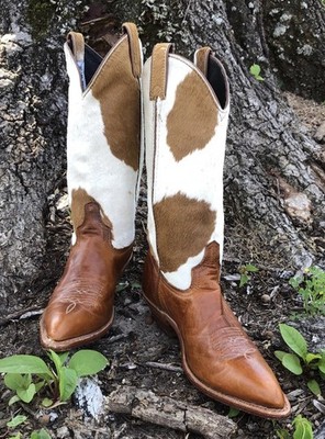 Vintage Code West Sz 5.5 M Hair On Hide Leather  Western Cowboy Boots Pony USA