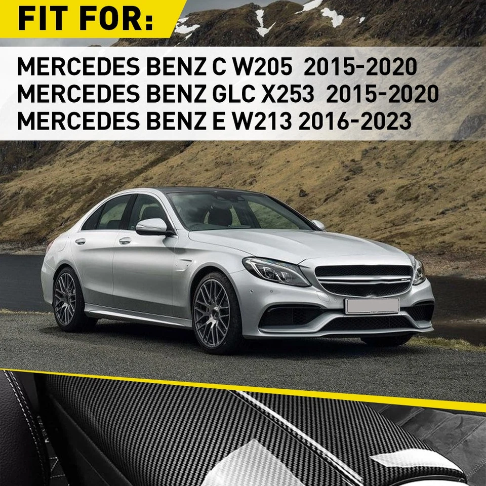 Conjunto de funda de reposabrazos de consola central de 10 piezas para Mercedes Benz C W205 2015-20 Foto 2 de 4