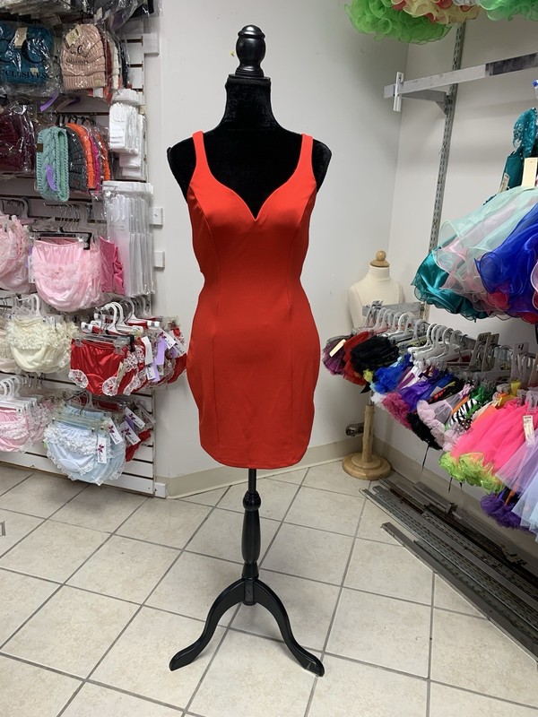 Size 9/10 Red Exposed Zip Strappy Back Prom Homecoming Formal Cocktail Dress NWT
