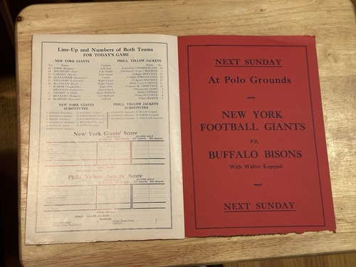 1976 Souvenir Copy 1925 Program fr 1st NY Giants Home Football Game vs Frankford - Picture 3 of 3