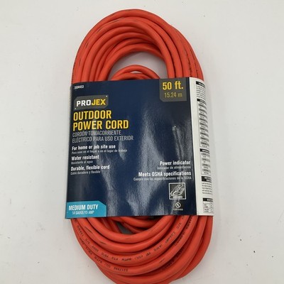 Projex Outdoor 50 ft. L Orange Extension Cord 14/3 SJTW Medium Duty
