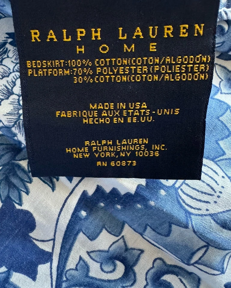 Ralph Lauren Home Tamarind Porcelain Dust Ruffle Bed Skirt ~ Queen - Image 3 of 4