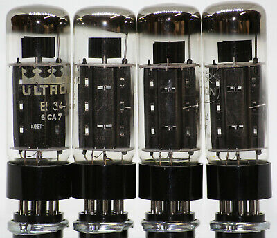 el34 6ca7 tube nos nib HITACHI JAPAN power tubes matched quad valve black  plate | eBay