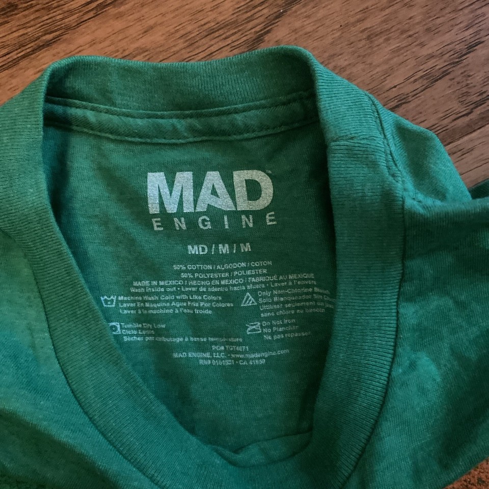 Mad Engine Shirt Ireland Flag Mens Medium Green Short Sleeve Fast Ship ...