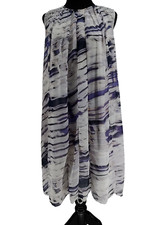 Simply Vera Wang Woman's Petite White Purple Swing Dress Size PL Lined Pockets