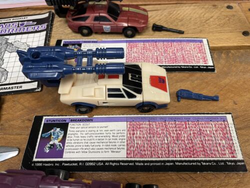 VINTAGE 1986 G1 TRANSFORMERS COMBINERS STUNTICONS MENASOR COMPLETE W/ STAT CARDS - Picture 3 of 20