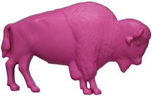 pink buffalo lawn ornament