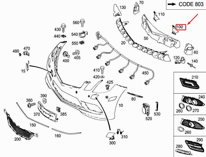 MERCEDES-BENZ Cabrio A207 Stoßfängerverstärkung vorne links A2078850116