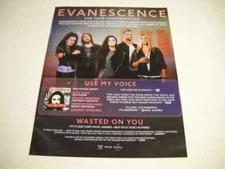 EVANESCENCE Consideration USE MY VOICE and WASTED ON YOU 2020 Promo Poster Ad