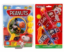 Peanuts Kids Play Bundle - Catapult Airplanes and Table Tennis Play Ball Set