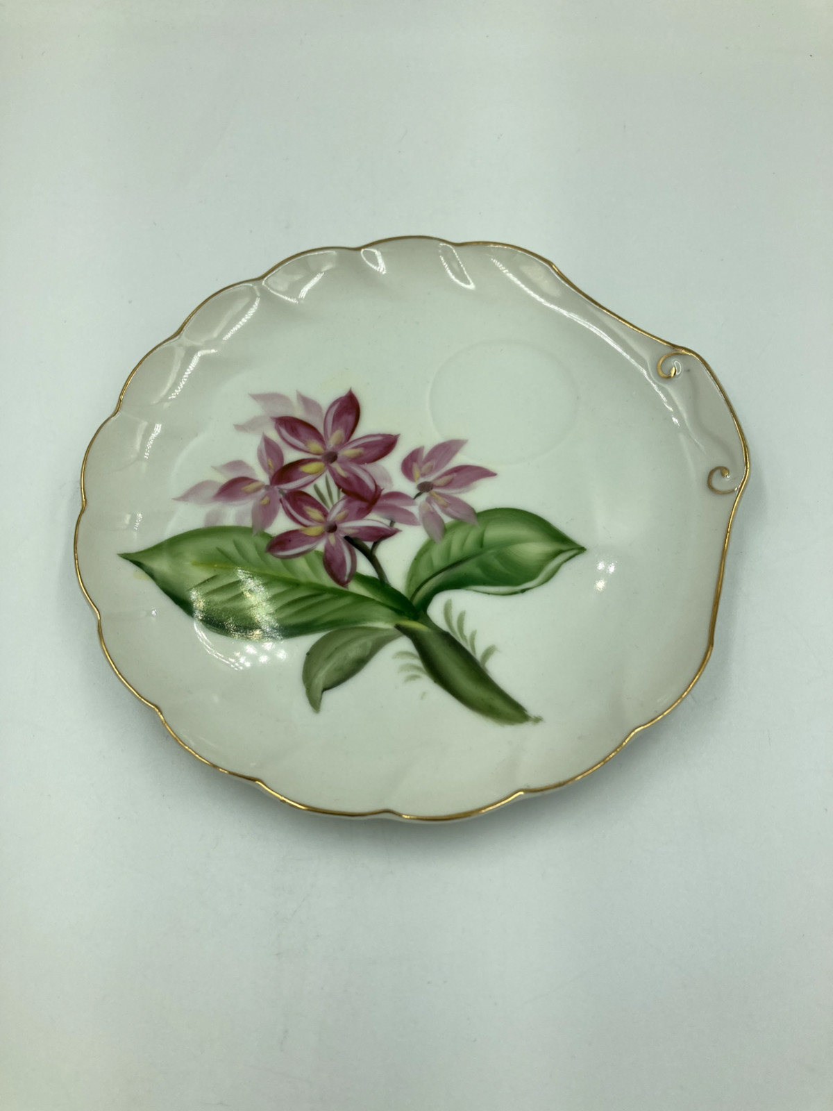 FOUR sets vtg cups/plates - 8 pcs/4 diff hand painted HI flowers/~50s japan NICE