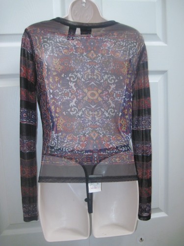 Damen Medium Sexy Halbtransparent Langarm Top & Tangas Bohemian Style Neu - Bild 8 von 14