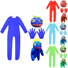 Rainbow Friends Cosplay Costume Kids Bodysuit Halloween Jumpsuit Maks Gloves