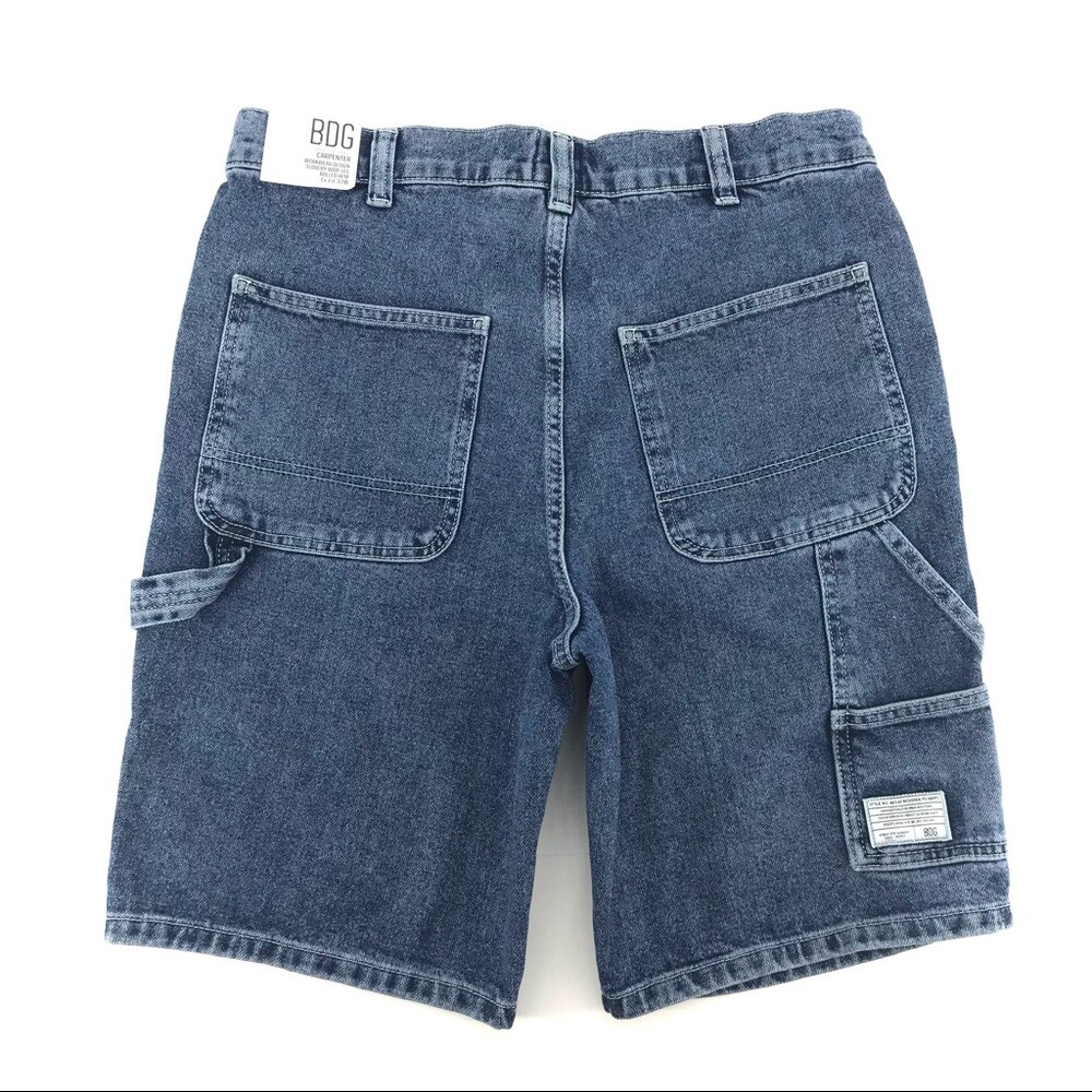 【DISCERNMENT】Foil Carpenter Bermuda Denim Pants Women's BDG Blue Carpenter Style Bermuda Denim Shorts sz 32