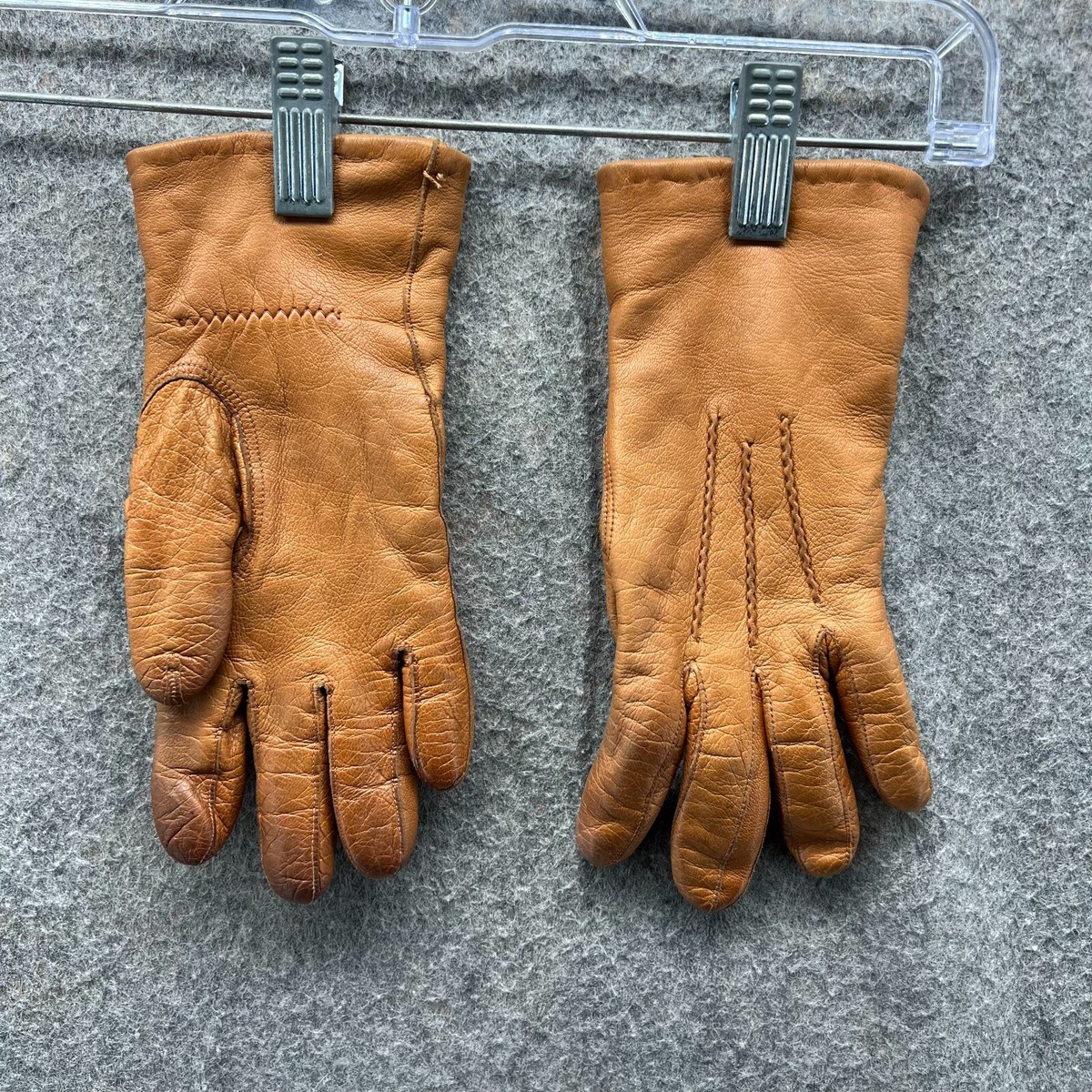 Fingermann Norge Gloves Women 6 3/4 Brown Leather Kan Skinnrenses