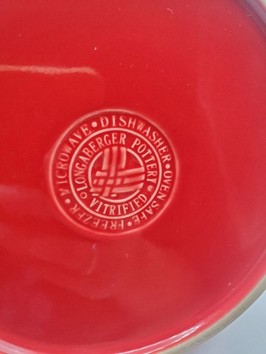 Longaberger Pottery Woven Traditions Paprika Red Crock Baking & Serving Dish - Picture 7 of 14