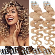 CLEARANCE Body Wave Tape In 100 Remy Human Hair Extensions Skin Weft Blonde US