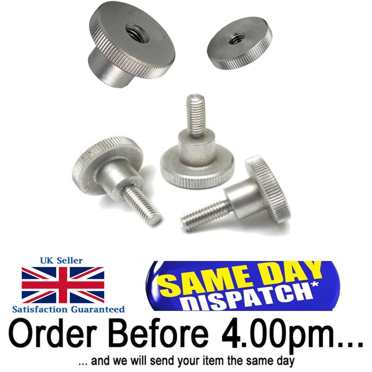 Buy M4 X 16mm Knurled Thin Thumb Screws (DIN 653) - Stainless Steel (303) - Accu-347842