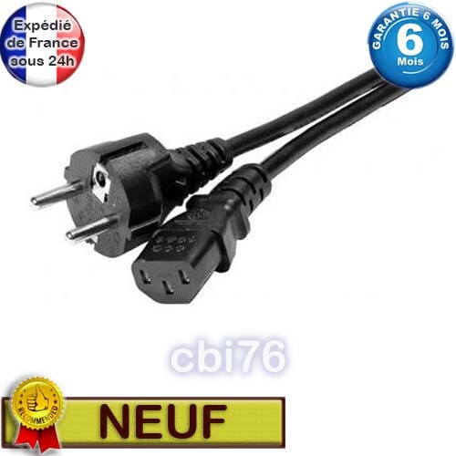 Lot cable d'alimentation 1/5/10/20/30 secteur pour ordinateur/PC/imprimante - Afbeelding 1 van 6