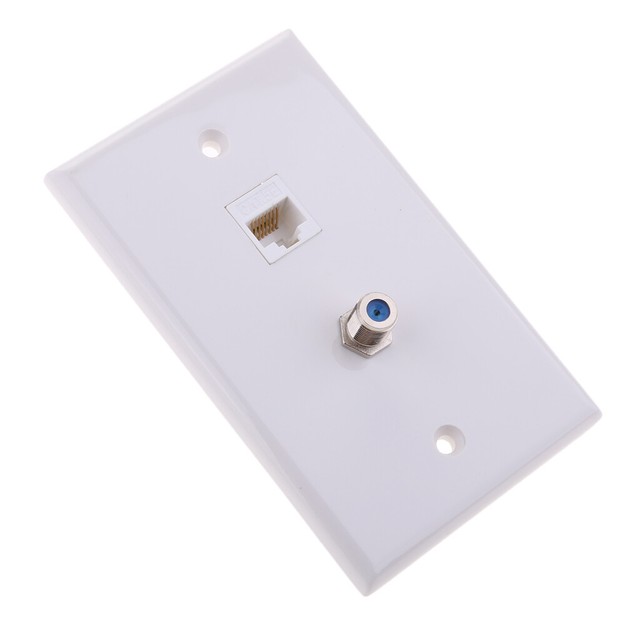 Coaxial Cat 5/Cat 6 Network Cable Connect Wall Plate RJ45 Jack Face