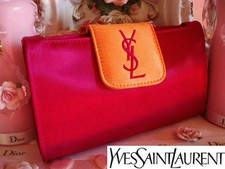 100% AUTHENTIC Ltd Edition YSL COUTURE SILK SATIN Clutch Evening BAG & MIRROR