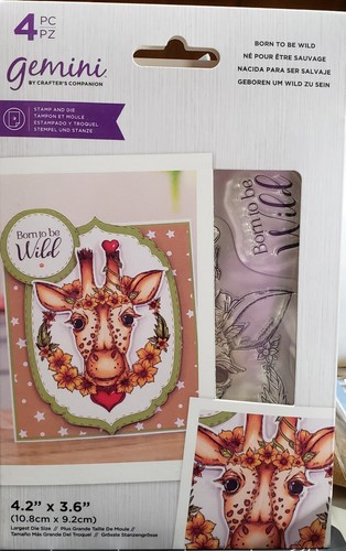 Crafters Companion GIRAFFE " BORN TO BE WILD "