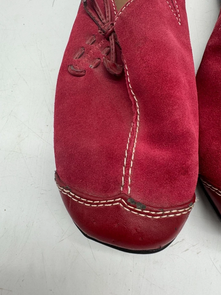 Zuecos de mulas Natural Soul By Naturalizer zapatos para mujer 8M rojo gamuza sin cordones informales Foto 4 de 4