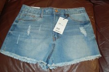 Forever 21 Hi-Rise Distressed Frayed Cut Off Jean Shorts 29