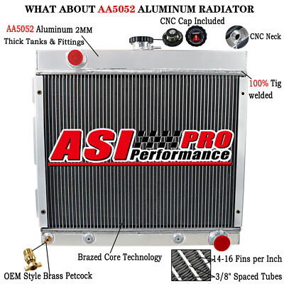 4Row Aluminum Radiator For 1970-1972 71 Dodge Dart Plymouth Duster 5.2L/5.6L V8