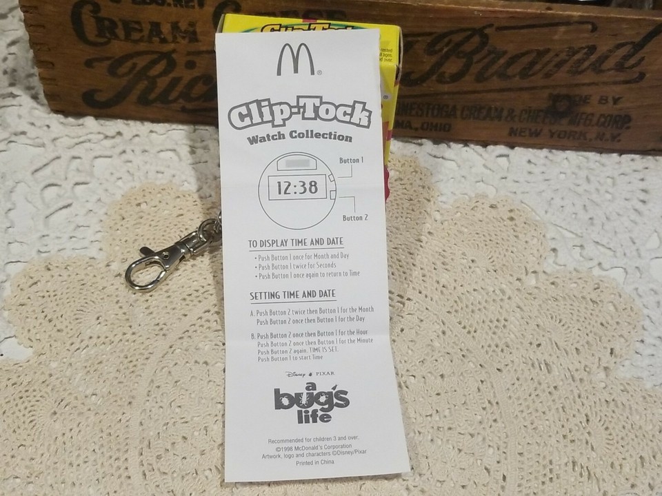 Disney’s A Bug’s Life McDonalds Clip-Tock Watch Collection Pop Topper ...