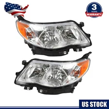 For 2009-2013 Subaru Forester Halogen Headlights Headlamps Assembly Left+Right