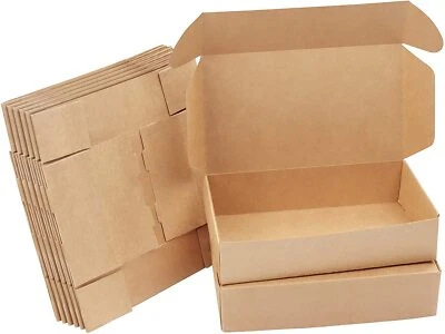 Kurtzy Brown Kraft Gift Boxes (10 Pack) - Box Measures 19 x 11 x 4.5cm