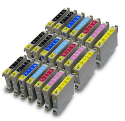 Badger Tinten 3 Sets Tintenpatronen + extra schwarz kompatibel mit Epson T0487
