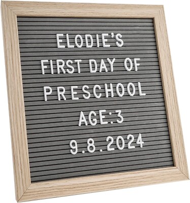 ewtshop  Doppelseitiges Letterboard aus Holz und Filz - Tafel, Buchstaben S/W