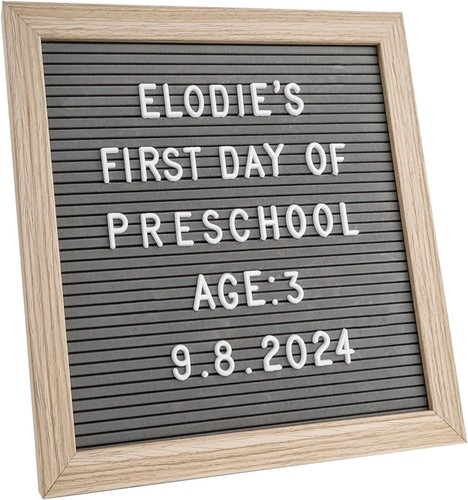 ewtshop® Doppelseitiges Letterboard aus Holz und Filz - Tafel, Buchstaben S/W - Bild 1 von 6